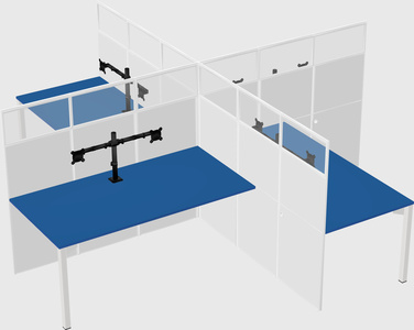Quad office cubicles