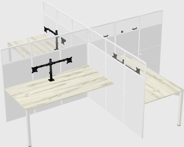 Quad office cubicles