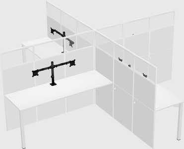 Quad office cubicles