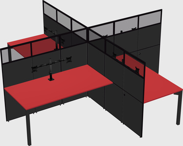 Quad office cubicles