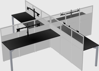 Quad office cubicles