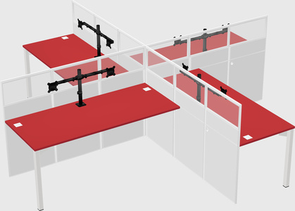 Quad office cubicles