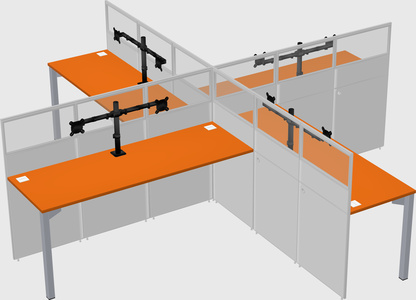 Quad office cubicles