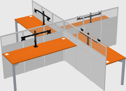 Quad office cubicles