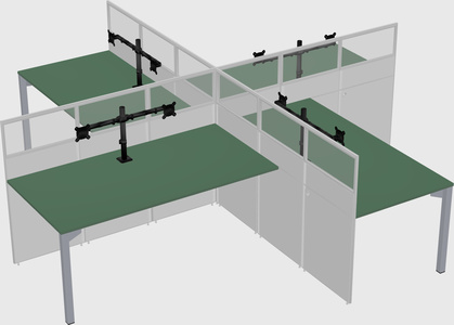 Quad office cubicles