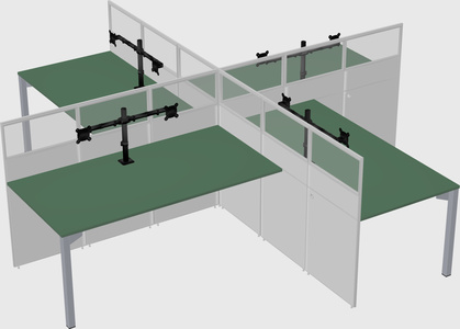 Quad office cubicles