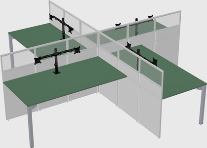 Quad office cubicles