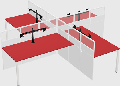 Quad office cubicles