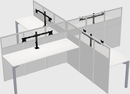 Quad office cubicles