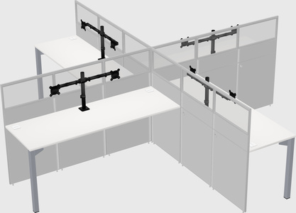 Quad office cubicles