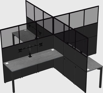 Quad office cubicles