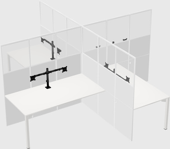 Quad office cubicles