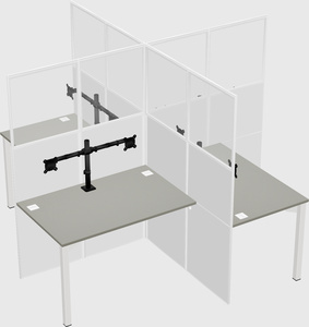 Quad office cubicles