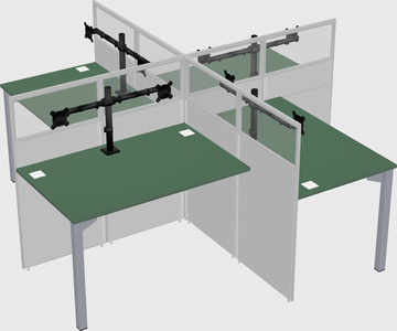 Quad office cubicles
