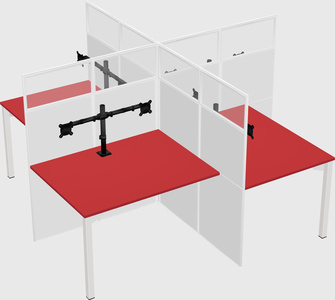 Quad office cubicles