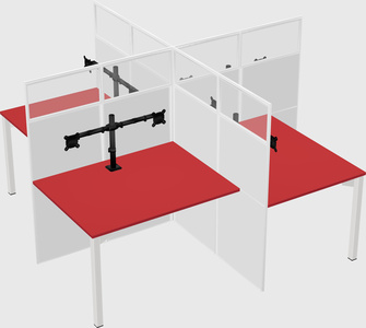 Quad office cubicles