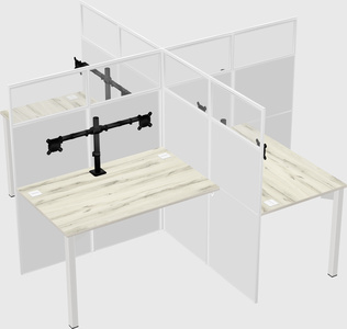Quad office cubicles
