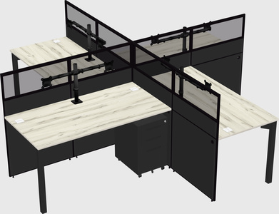 Quad office cubicles