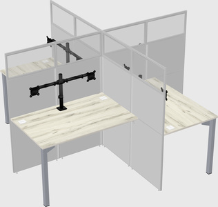 Quad office cubicles