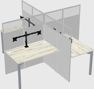 Quad office cubicles