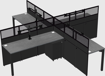 Quad office cubicles