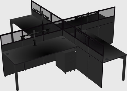 Quad office cubicles