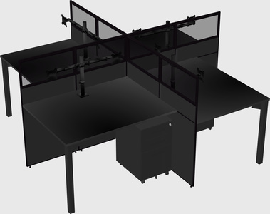 Quad office cubicles
