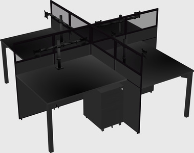 Quad office cubicles