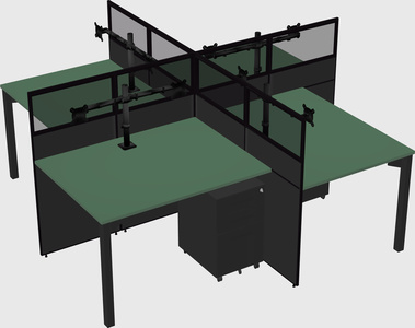 Quad office cubicles