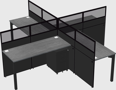 Quad office cubicles