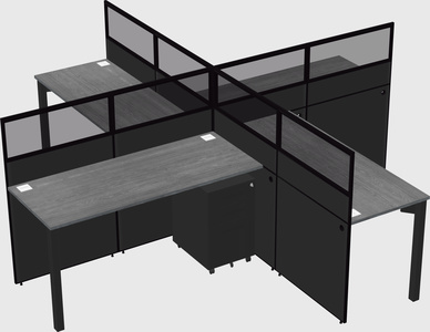 Quad office cubicles