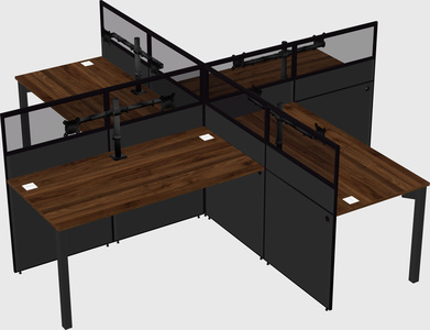 Quad office cubicles