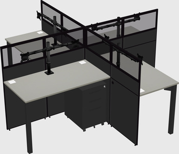 Quad office cubicles