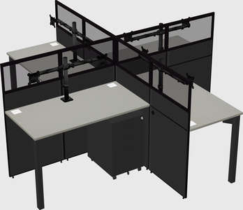 Quad office cubicles
