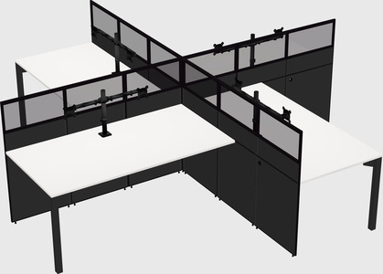 Quad office cubicles