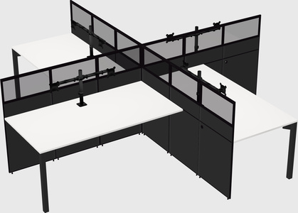 Quad office cubicles