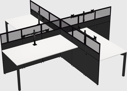 Quad office cubicles