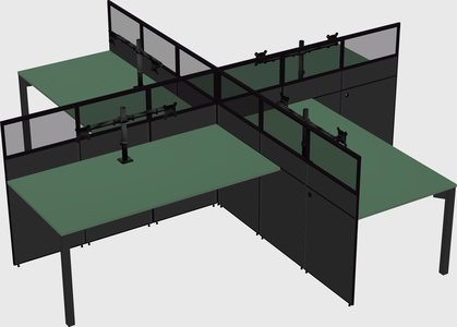 Quad office cubicles
