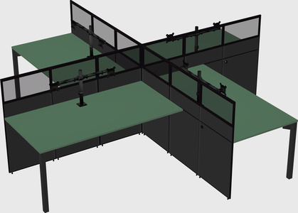 Quad office cubicles
