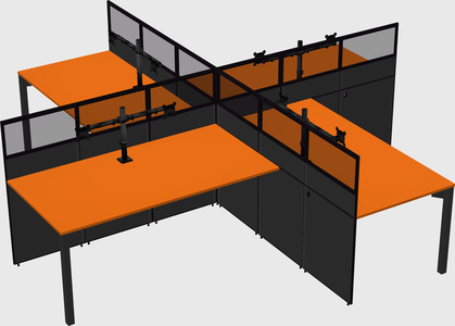 Quad office cubicles