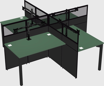 Quad office cubicles