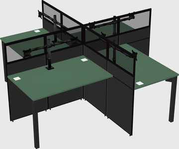 Quad office cubicles