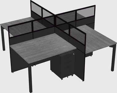Quad office cubicles