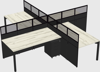 Quad office cubicles