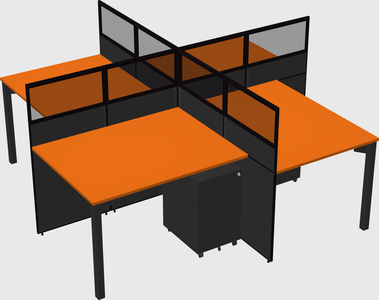 Quad office cubicles