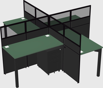 Quad office cubicles