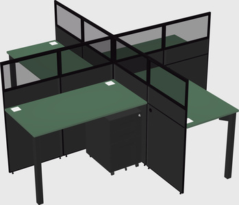 Quad office cubicles