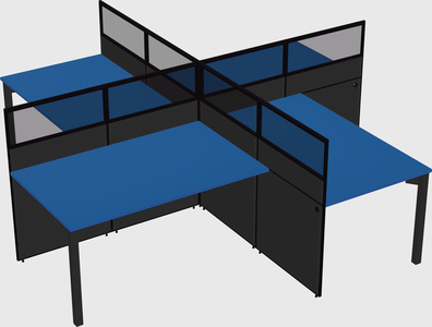 Quad office cubicles