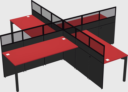 Quad office cubicles