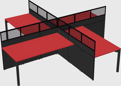 Quad office cubicles
